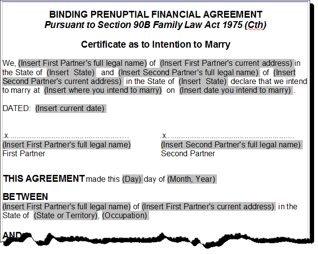 Sample Prenuptial Agreement