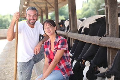 happy farming prenup couple